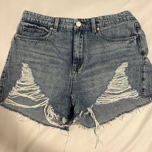 Distressed, high waisted jeans